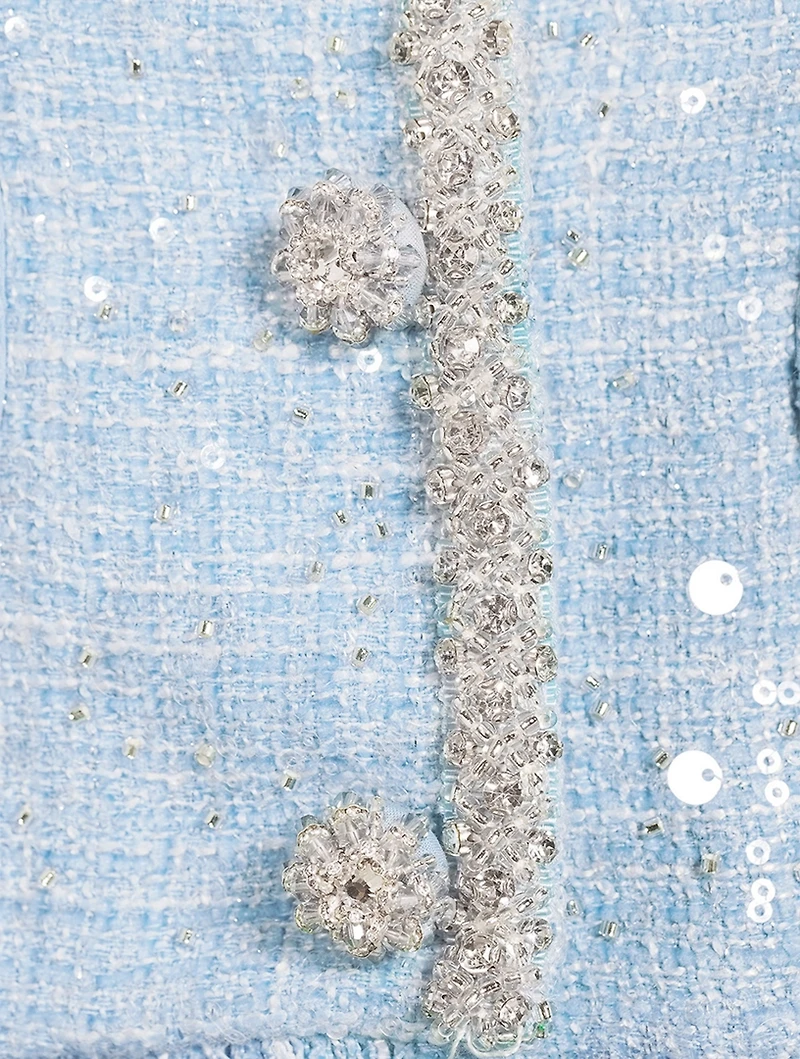 Sequin Boucle Crop Top