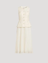 Sequin Boucle Tailored Midi Dress