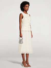Sequin Boucle Tailored Midi Dress
