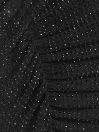 Rhinestone Gathered Midi Dress