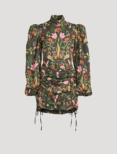 Guaba Habitat Ruched Mini Dress Floral Print