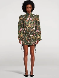 Guaba Habitat Ruched Mini Dress Floral Print