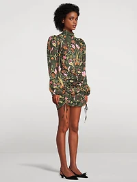 Guaba Habitat Ruched Mini Dress Floral Print