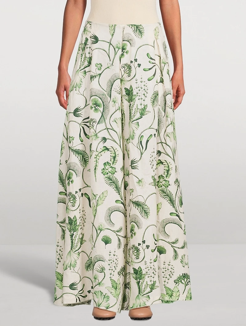 Marea Habitat Wide-Leg Trousers Botanical Print
