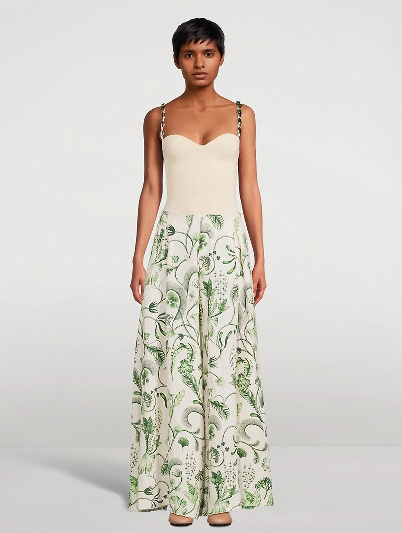 Marea Habitat Wide-Leg Trousers Botanical Print