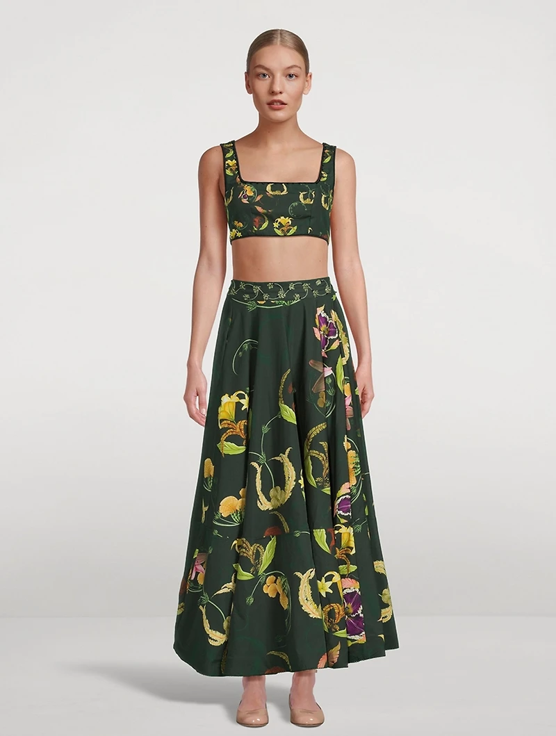 Amanda Marina Embellished Crop Top Floral Print