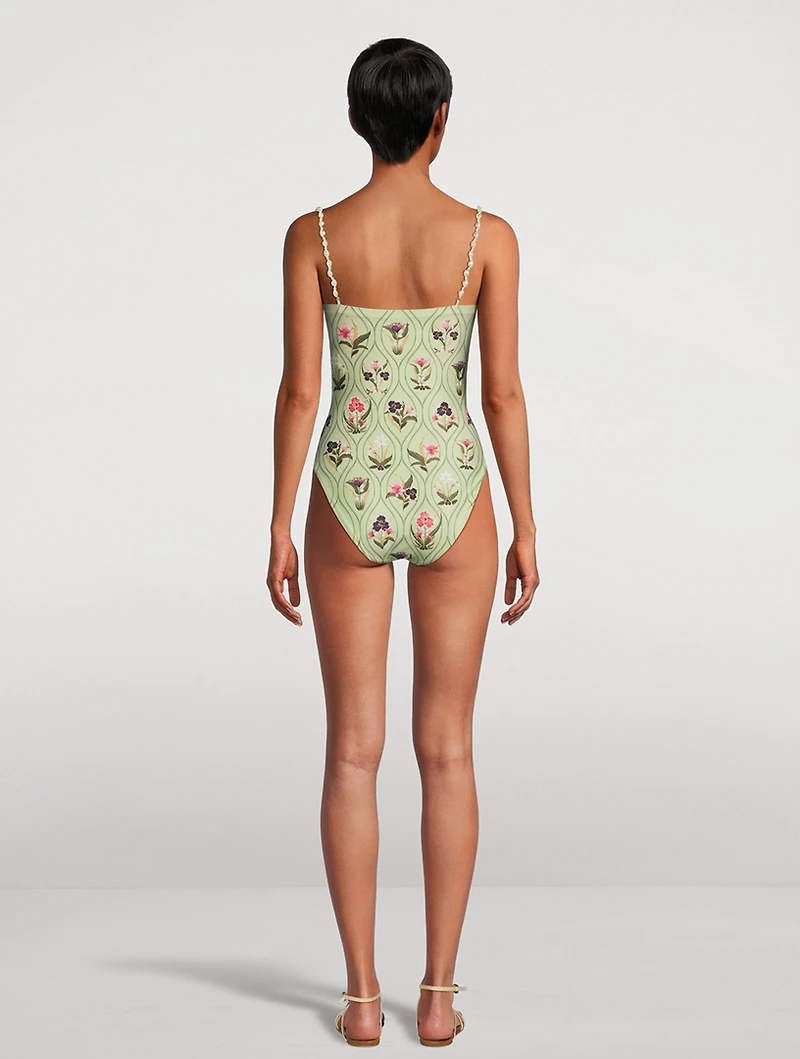 Durazno Pacifico One-Piece Swimsuit Floral Print