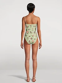 Durazno Pacifico One-Piece Swimsuit Floral Print