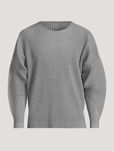 Heather Pleats Long-Sleeve T-Shirt