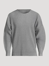 Heather Pleats Long-Sleeve T-Shirt