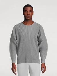 Heather Pleats Long-Sleeve T-Shirt