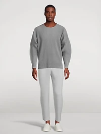 Heather Pleats Long-Sleeve T-Shirt