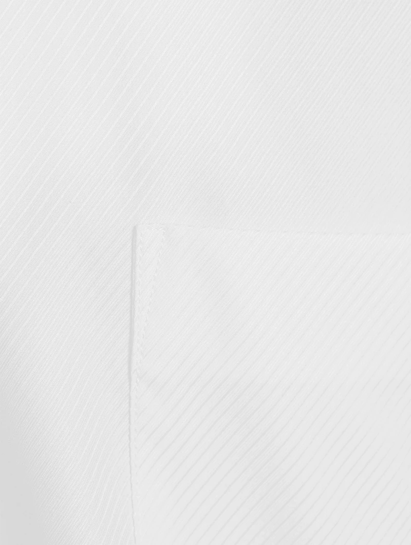 Cotton Poplin Shirt With Striped Sleeve