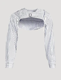 Cotton Cropped Vest With Hood