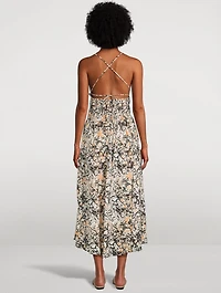 Ava Cotton Midi Dress Marbled Print