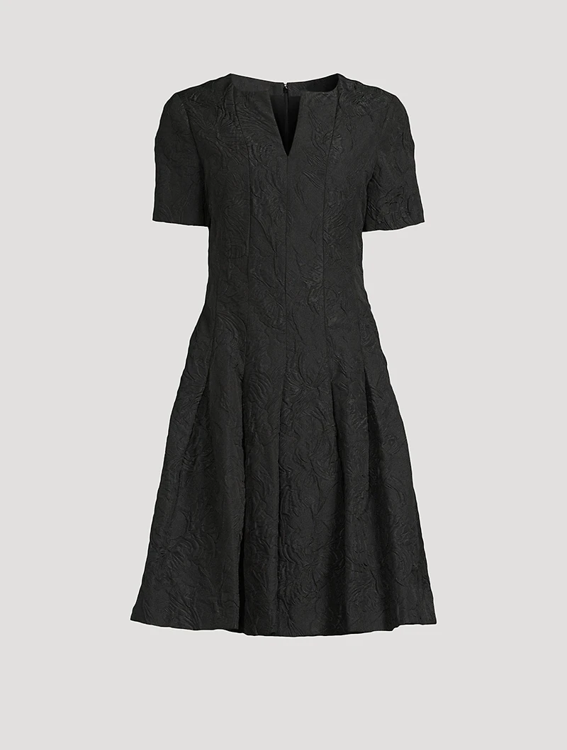 Floral Cloqué Faille Dress