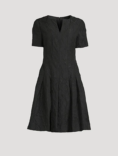 Floral Cloqué Faille Dress