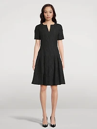 Floral Cloqué Faille Dress