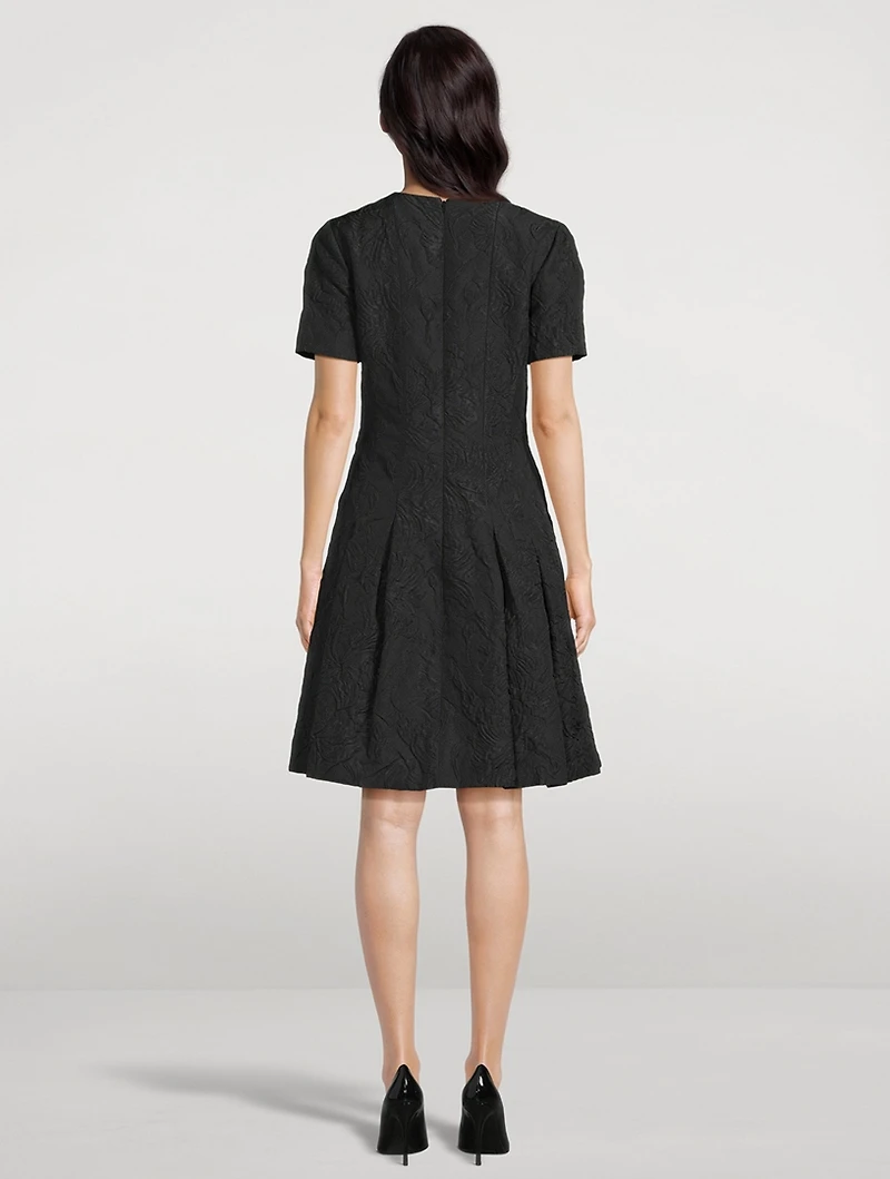 Floral Cloqué Faille Dress