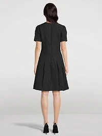 Floral Cloqué Faille Dress