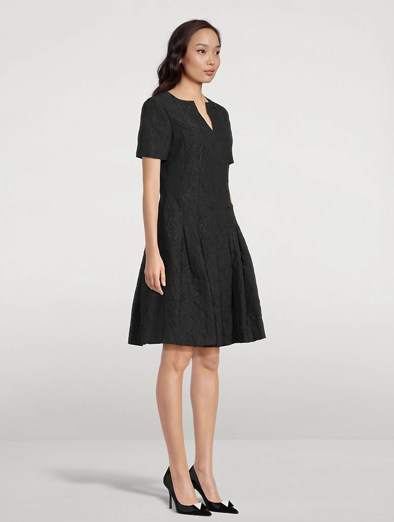 Floral Cloqué Faille Dress