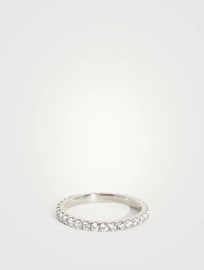 18K White Gold Infinity Band With Lab Grown Diamonds