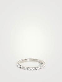 18K White Gold Infinity Band With Lab Grown Diamonds