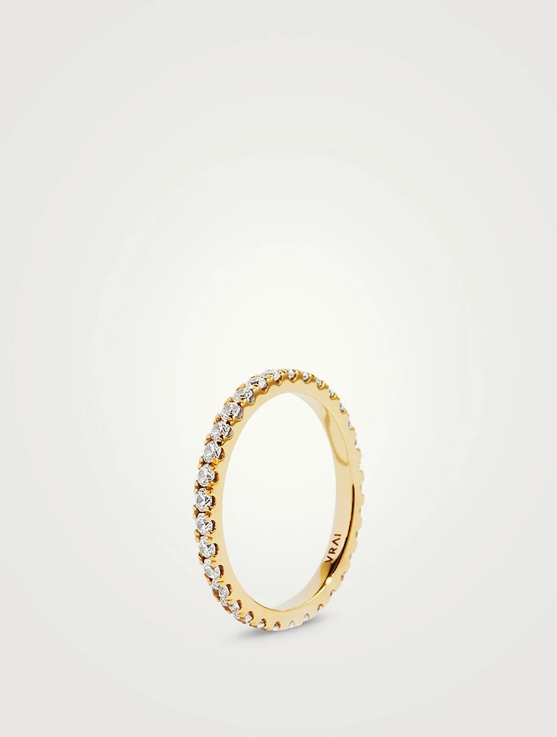 18K Gold Infinity Band With Lab Grown Diamonds