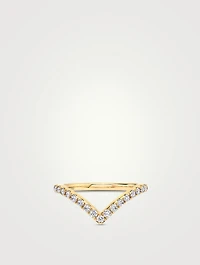 18K Gold Signature V Band With Lab Grown Diamonds