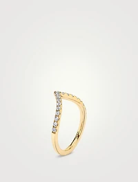 18K Gold Signature V Band With Lab Grown Diamonds