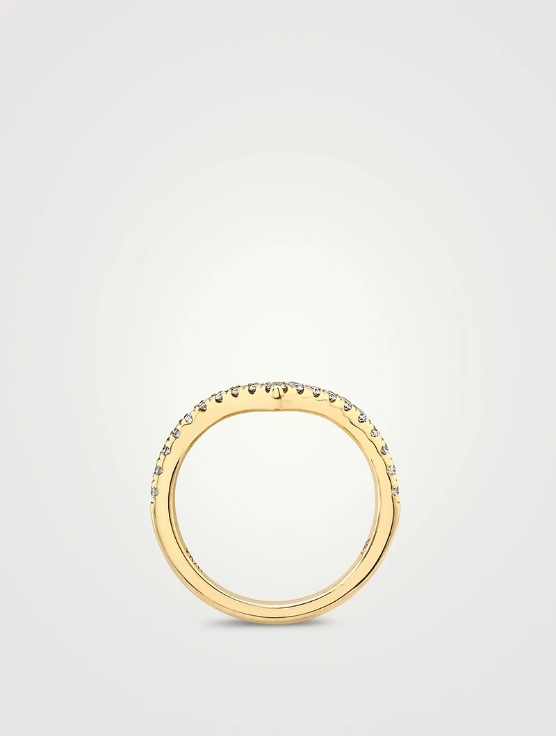 18K Gold Signature V Band With Lab Grown Diamonds