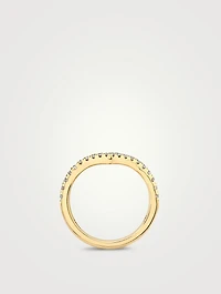 18K Gold Signature V Band With Lab Grown Diamonds