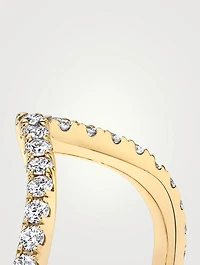 18K Gold Signature V Band With Lab Grown Diamonds