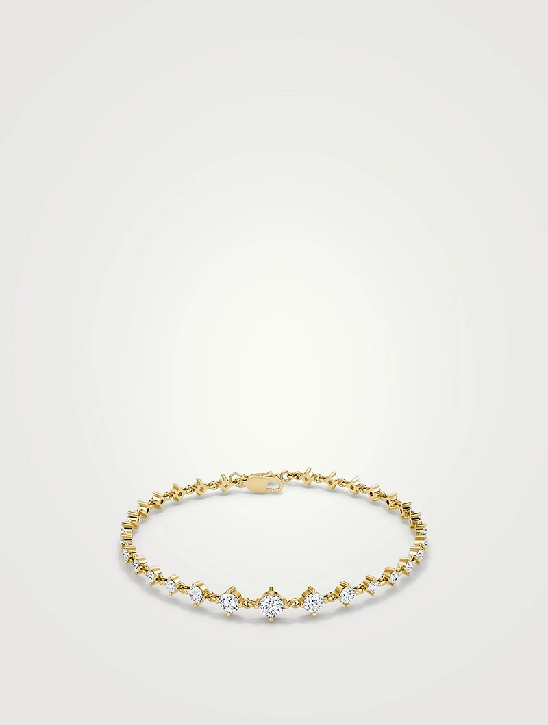 14K Gold Infinity Linked Tennis Bracelet With Lab Grown Diamonds