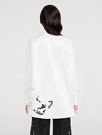 Gardenia Threadwork Cotton Twill Shirt