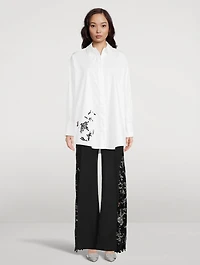 Gardenia Threadwork Cotton Twill Shirt