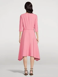Belted Stretch-Wool Midi Dress