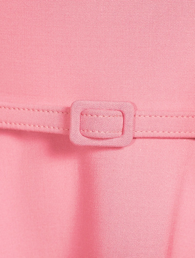 Belted Stretch-Wool Midi Dress