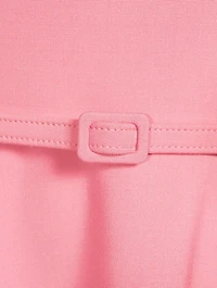 Belted Stretch-Wool Midi Dress