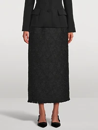 Gardenia Embroidered Tweed Pencil Skirt