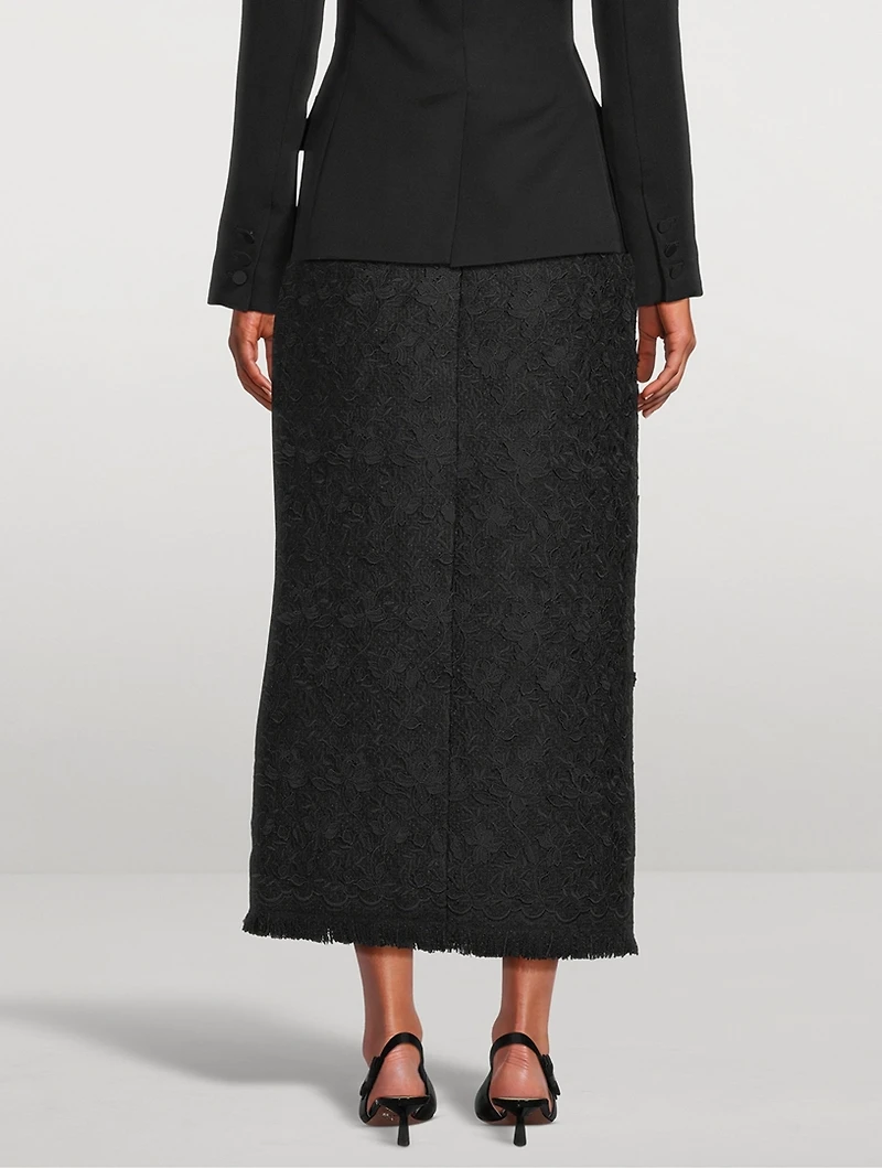 Gardenia Embroidered Tweed Pencil Skirt