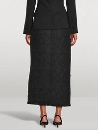 Gardenia Embroidered Tweed Pencil Skirt