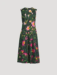 Panelled Midi Dress Camellia Print