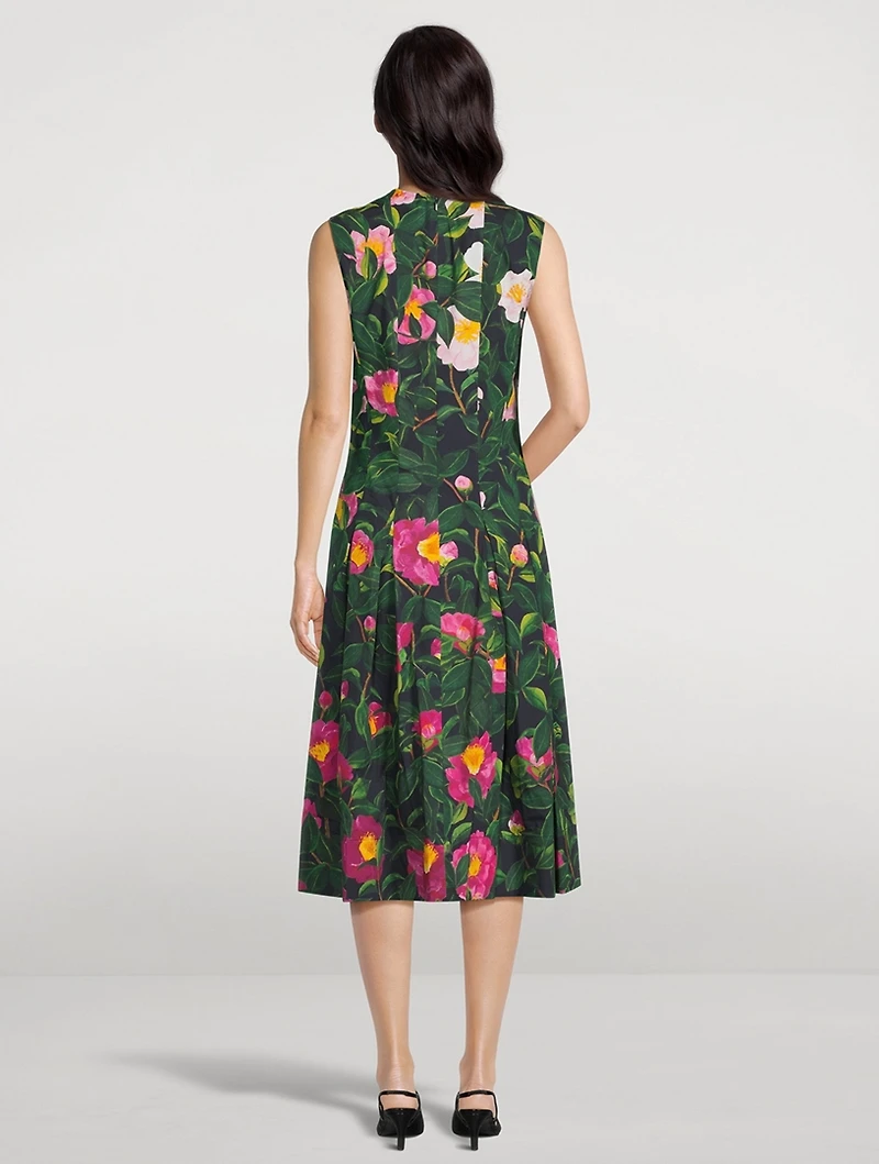 Panelled Midi Dress Camellia Print