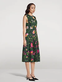 Panelled Midi Dress Camellia Print