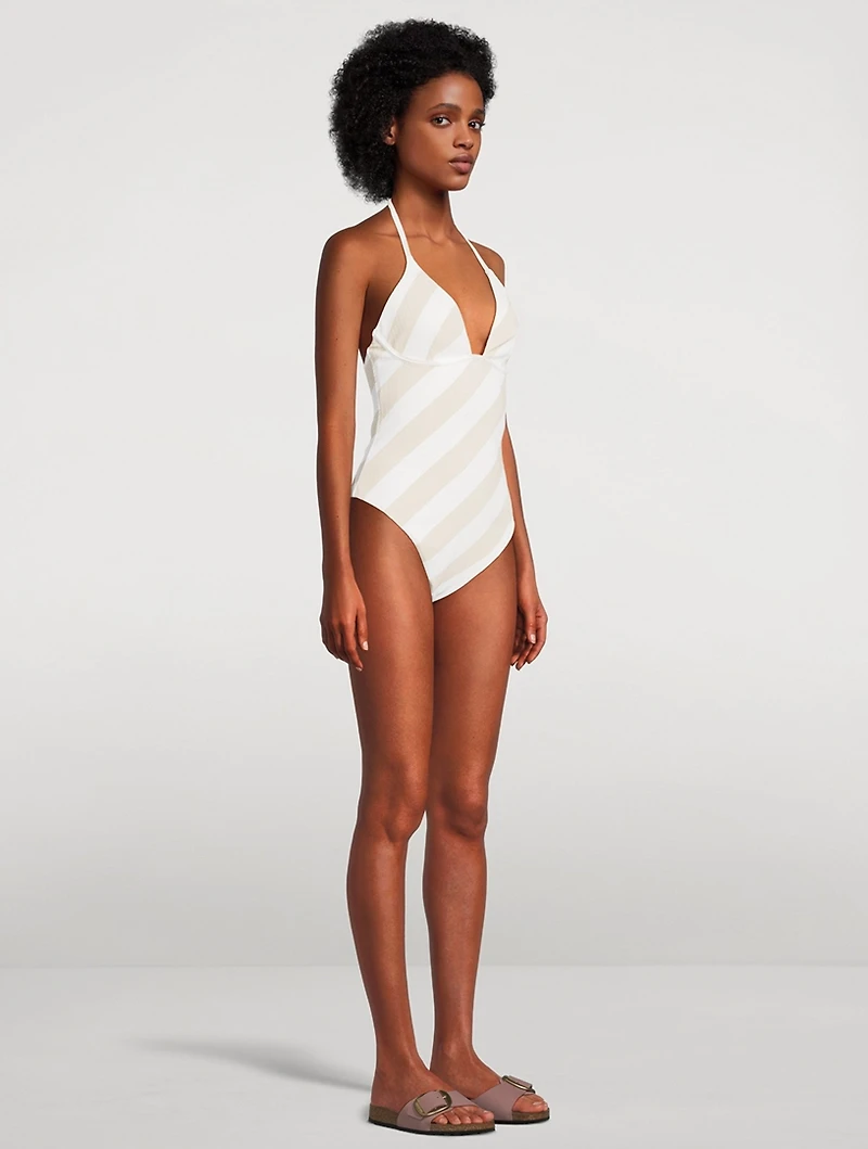 Textured One-Piece Swimsuit