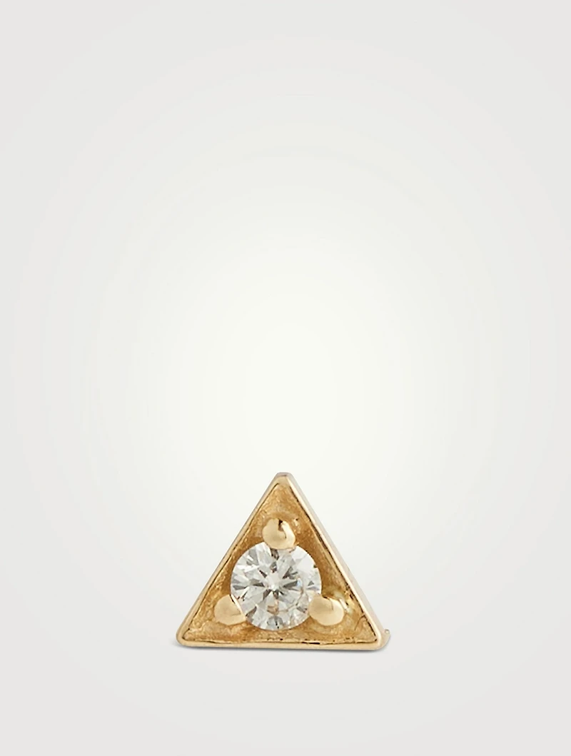 Cléo 14K Gold Triangle Stud Earring With Diamond
