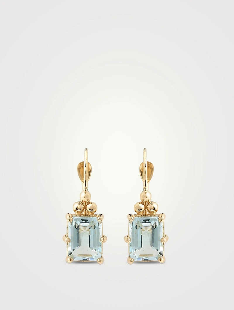 Cléo Daniela 14K Gold Blue Topaz Drop Earrings