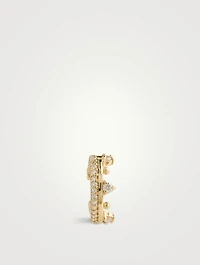 Cléo 14K Gold Pavé Crown Ear Cuff With Diamonds