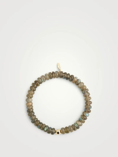Bohème 14K Gold Labradorite Rondelle Beaded Bracelet